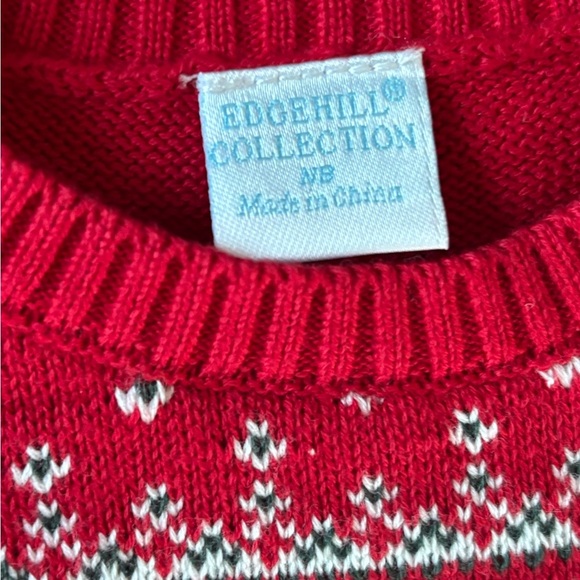 NWt Edgehill Collection newborn Boy Round Neck Long Sleeve Fairisle sweater set - Picture 3 of 8